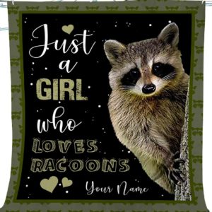 "Just A Girl Who Loves Raccoons" Fleece Blanket - Gift for racoon lover