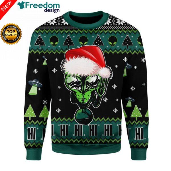 Alien Greeting Christmas Ugly Sweater