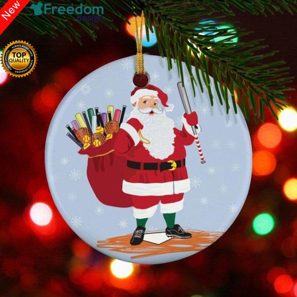Santa Claus Wearing Softball Gift Ornament