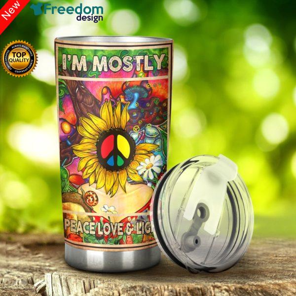 I'm Mostly Peace Love & Hippie Tumbler Cup 20oz