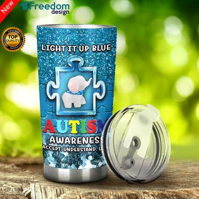 Light It Up Blue Autism Awareness Tumbler Cup 20oz