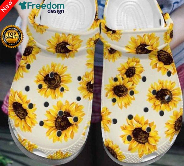 Sunflower pattern crocs clog for mens and womens