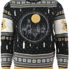 Harry Potter Hogwarts Castle Candles Christmas Sweater - AOP Sweater - Black