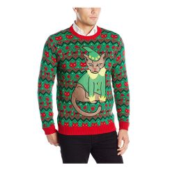 15 Best Cat Christmas Sweaters - AOP Sweater - Red/Green