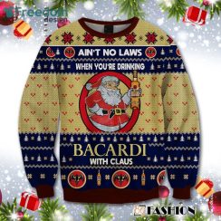 Ain't No Laws When You Drink Bacardi With Claus Christmas Sweater Product Photo 1