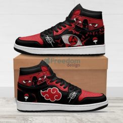 Akatsuki Sneakers Itachi Sharingan Custom Anime Naruto Air Jordan Hightop Shoes Product Photo 1