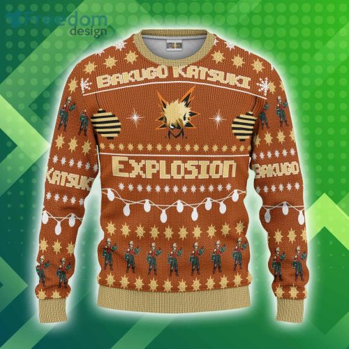Bakugo Katsuki Christmas Ugly Sweater Custom My Hero Academia Anime 3D Sweater