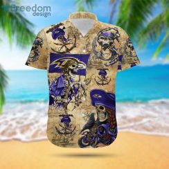 Baltimore Ravens Pirates Fans Pirates Skull Hawaiian Shirtproduct photo 2