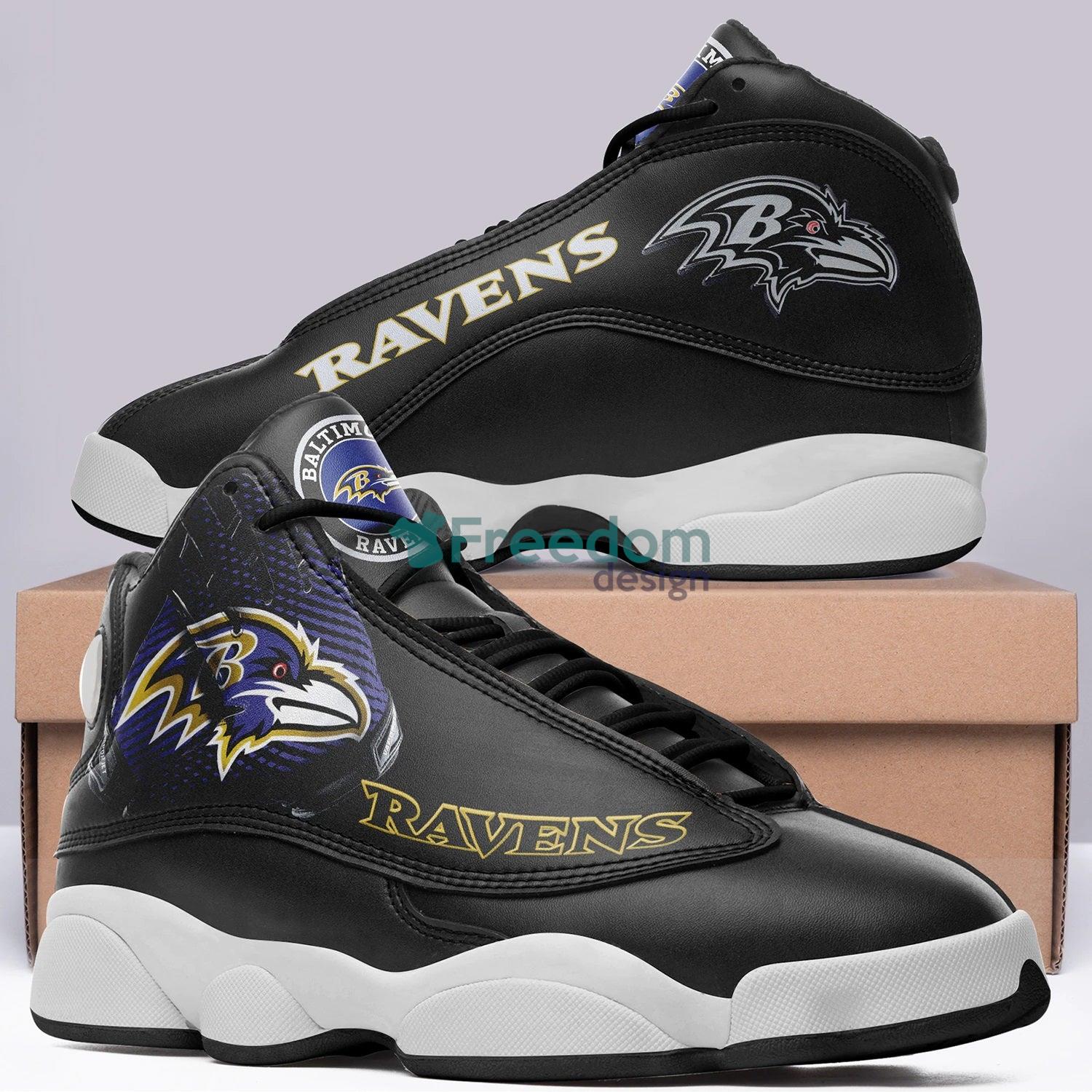 Baltimore Ravens Team Black Air Jordan 13 Sneaker Shoes
