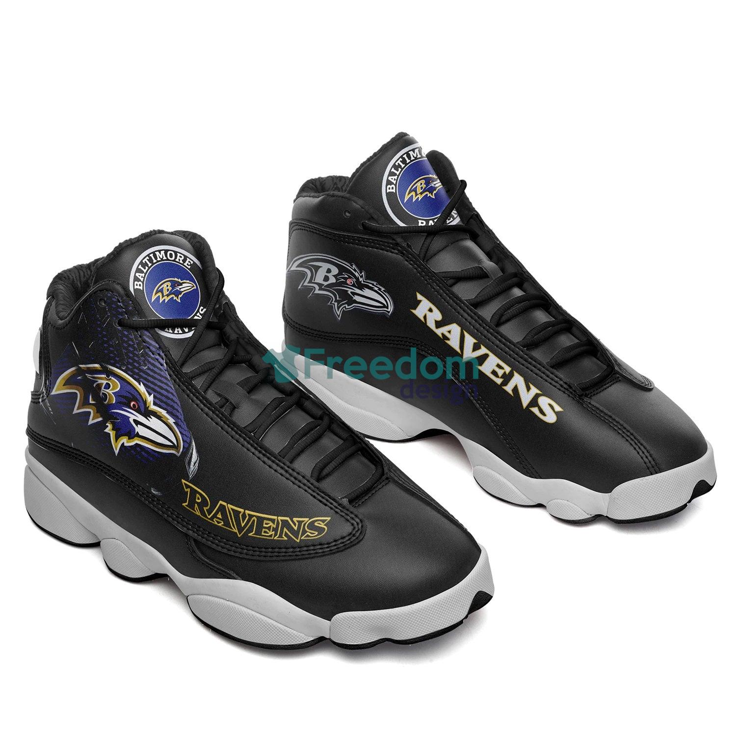 Baltimore Ravens Team Black Air Jordan 13 Sneaker Shoes