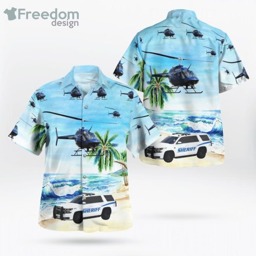 Bel Air Maryland Harford County Sheriff's Office Car And Bell Helicopter Hawaiian Shirt