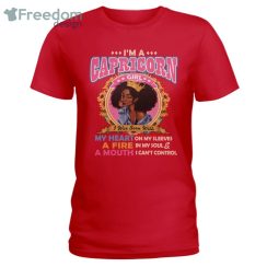 Black Queen Im A Capricorn Girl Ladies T-Shirt Product Photo 2