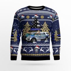 Boston Police Department Bpd Ford Police Interceptor Utility ChristmasSweater Product Photo 2