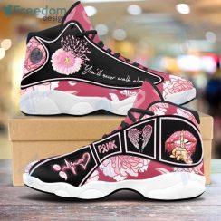 Breast Cancer Flower Youll Never Walk Alone Air Jordan 13 Sneakers Shoes Sportproduct photo 1