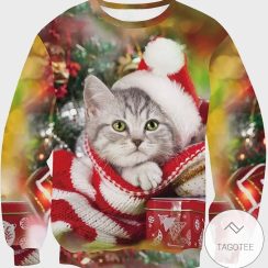 Cat Christmas Ugly Christmas Sweater - AOP Sweater - Yellow