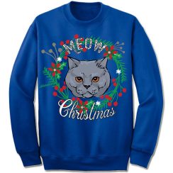 Chartreux Cat Ugly Christmas Sweater - AOP Sweater - Blue