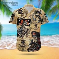 Cincinnati Bengals Pirates Fans Pirates Skull Hawaiian Shirtproduct photo 2