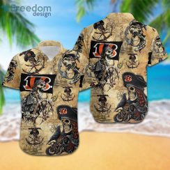 Cincinnati Bengals Pirates Fans Pirates Skull Hawaiian Shirtproduct photo 1