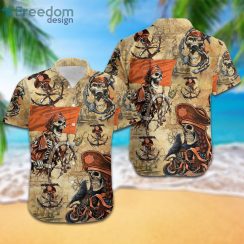 Clemson Tigers Pirates Fans Pirates Skull Hawaiian Shirtproduct photo 1