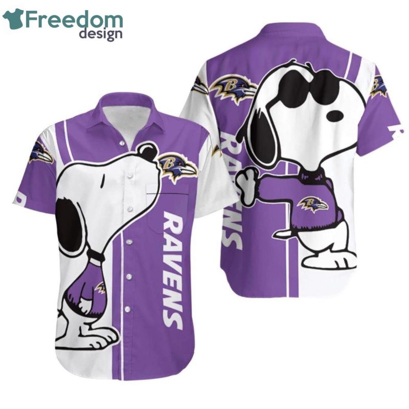 Super cute Snoopy Hawaiian shirt for Baltimore Ravens fans
