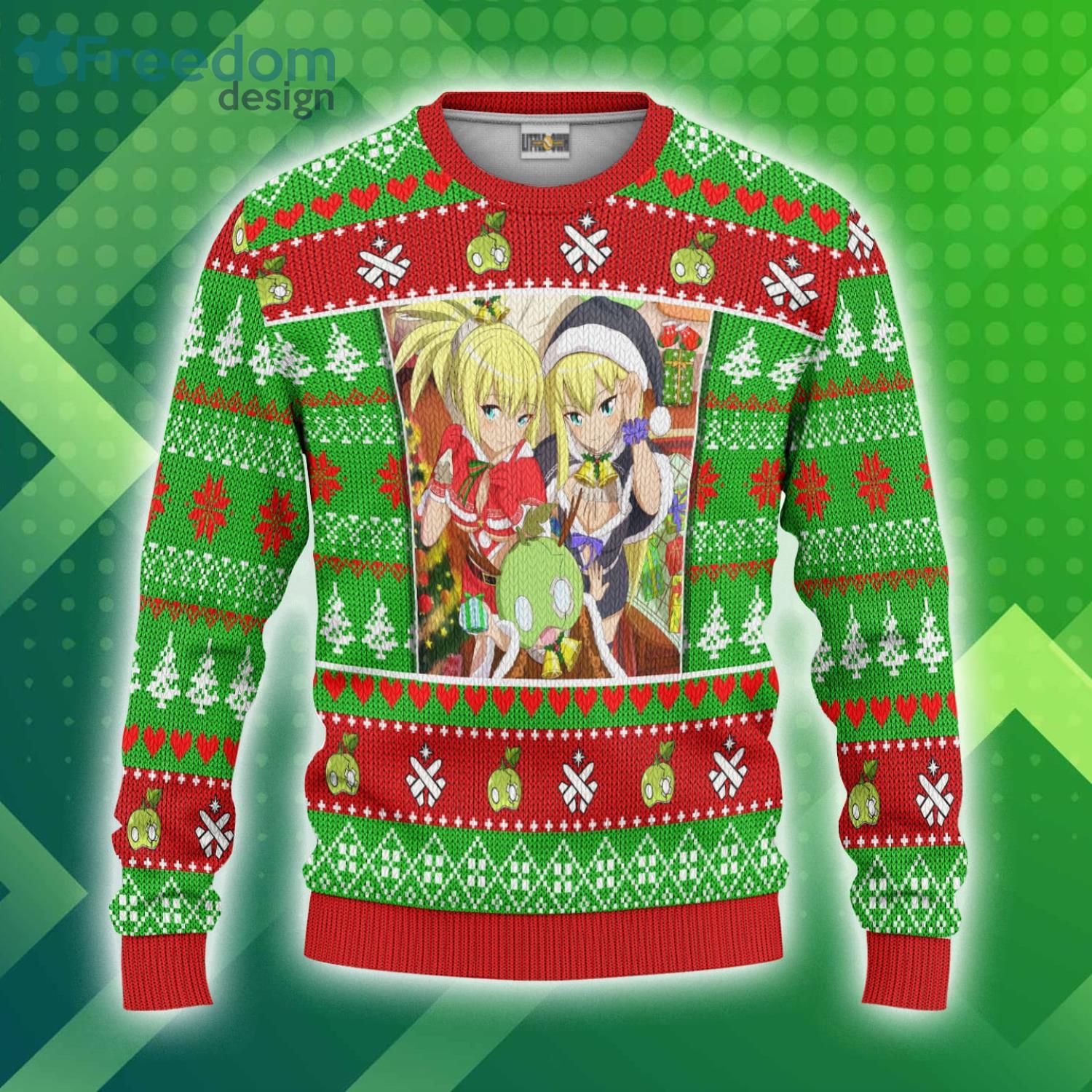 Dr Stone Christmas Ugly Sweater Custom Kohaku And Ruri And Suika Anime 3D Sweater