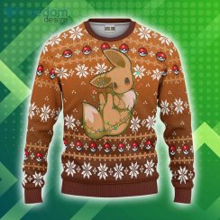 Eevee Cute Ugly Christmas Sweater Pokemon Custom Product Photo 1