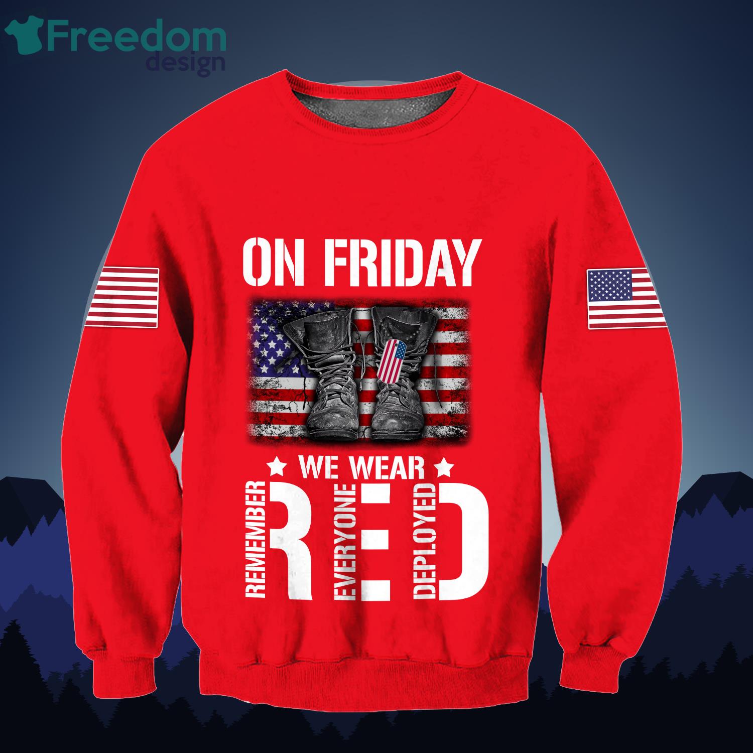 Every Friday Veteran On Friday We Wear Red 3D All Over Printed Shirts