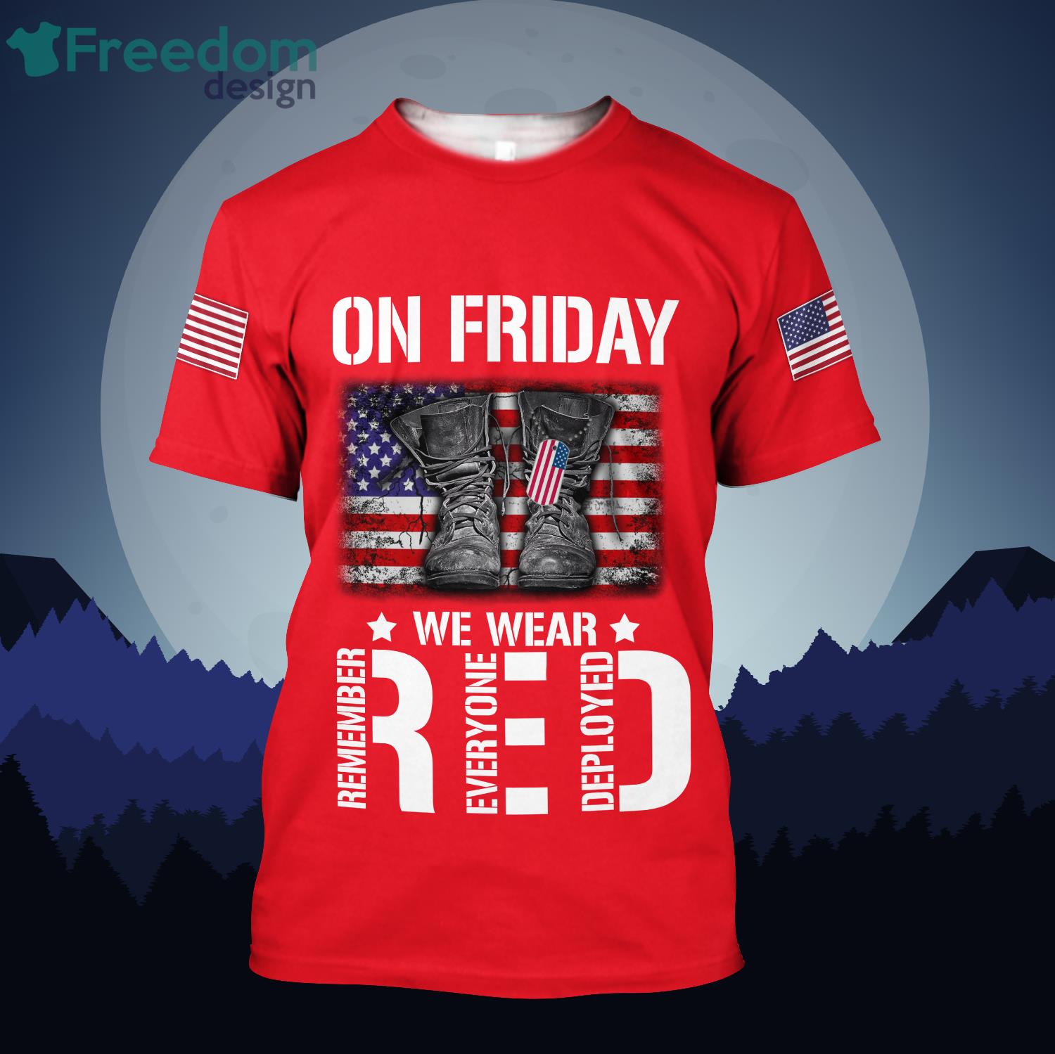 Every Friday Veteran On Friday We Wear Red 3D All Over Printed Shirts
