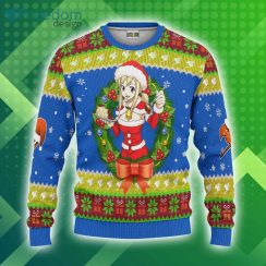 Fairy Tails Custom Lucy Heartfilia Christmas Ugly Sweater Anime 3D Sweater Product Photo 1