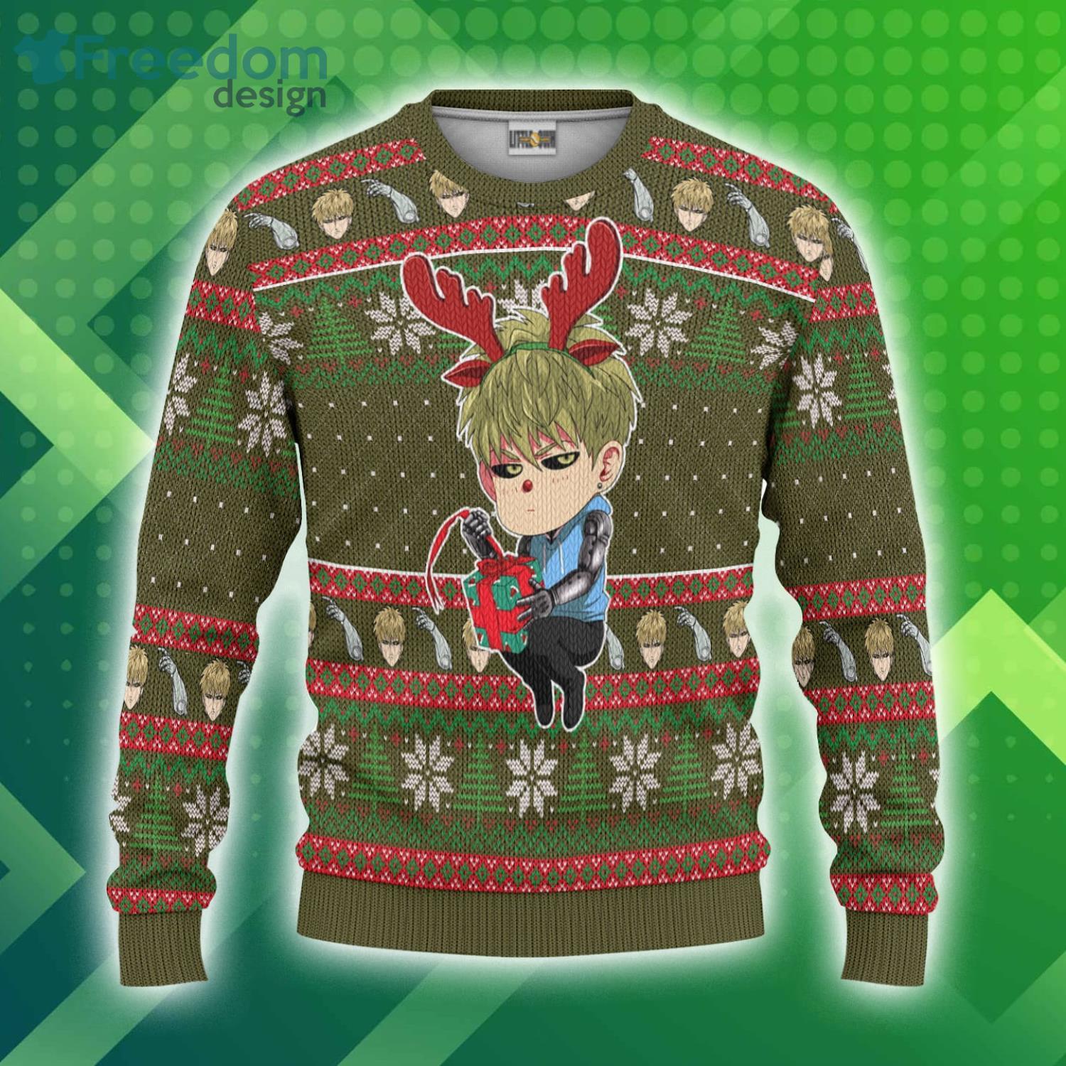 Genos Custom One Punch Man Christmas Ugly Sweater Anime 3D Sweater