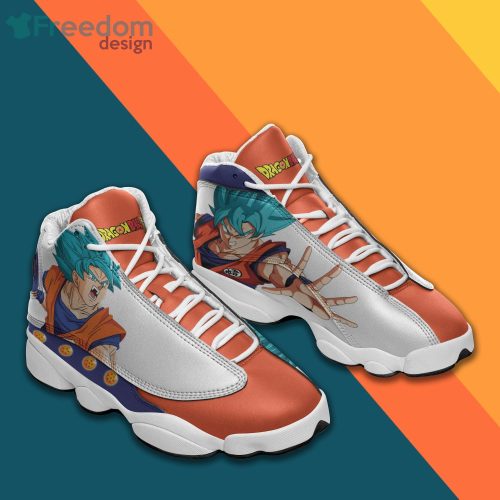 Goku Dragon Ball Shoes Super Saiyan Blue Anime Air Jordan 13 Sneakers