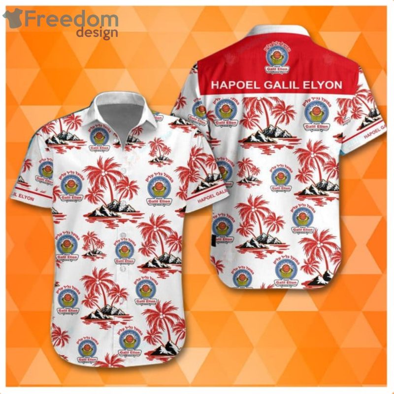 Hawaiian shirt for Hapoel Galil Elyon fans with coconut tree pattern