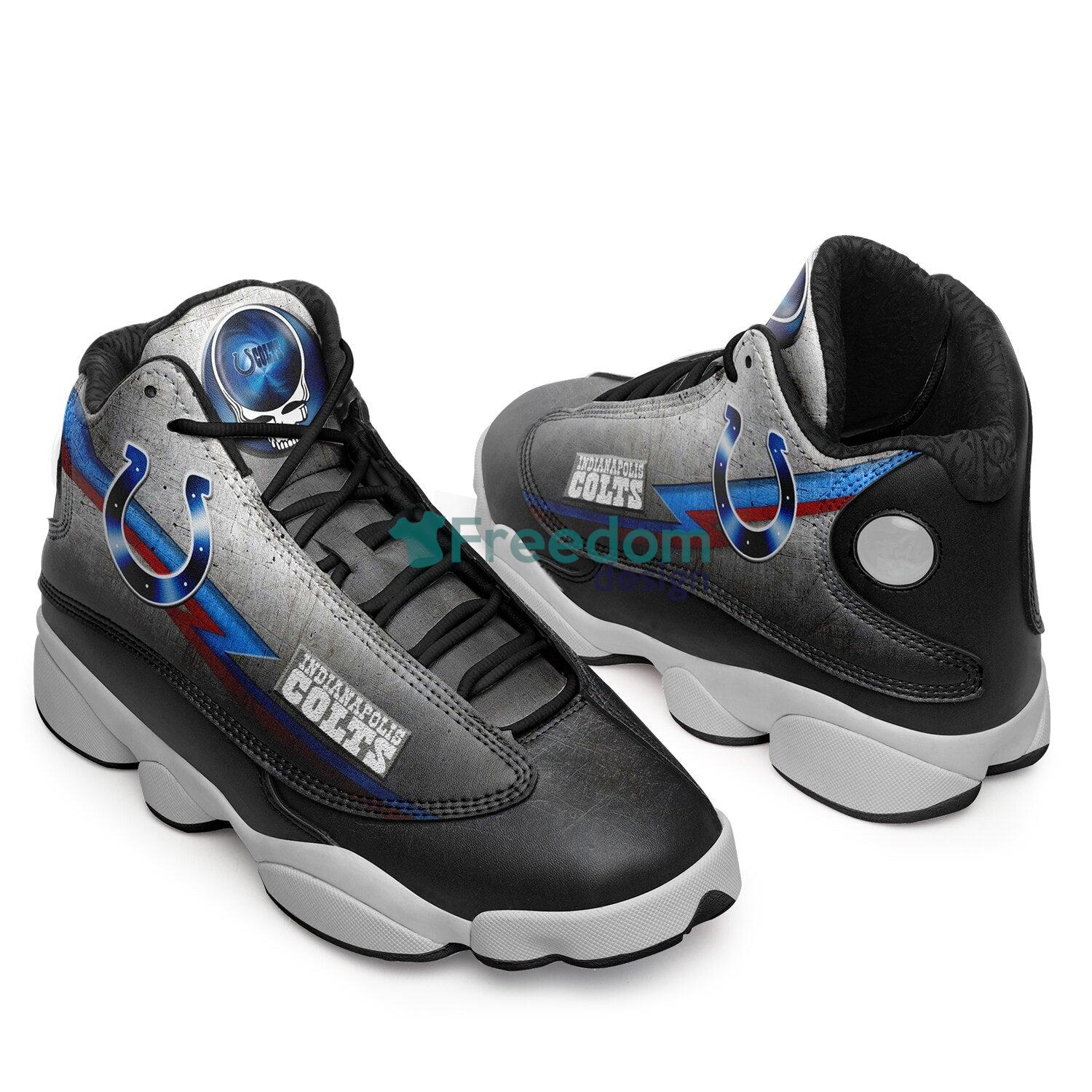 Indianapolis Colts Fans Black Air Jordan 13 Sneaker Shoes For Fans