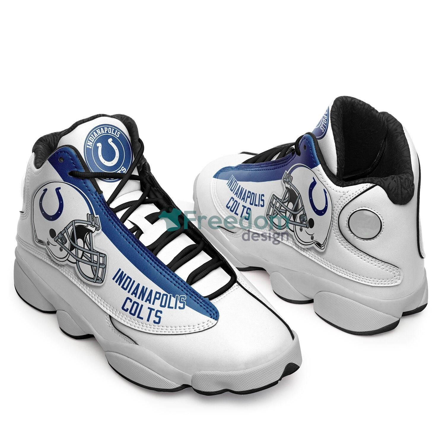 Indianapolis Colts Team White Air Jordan 13 Sneaker Shoes For Fans