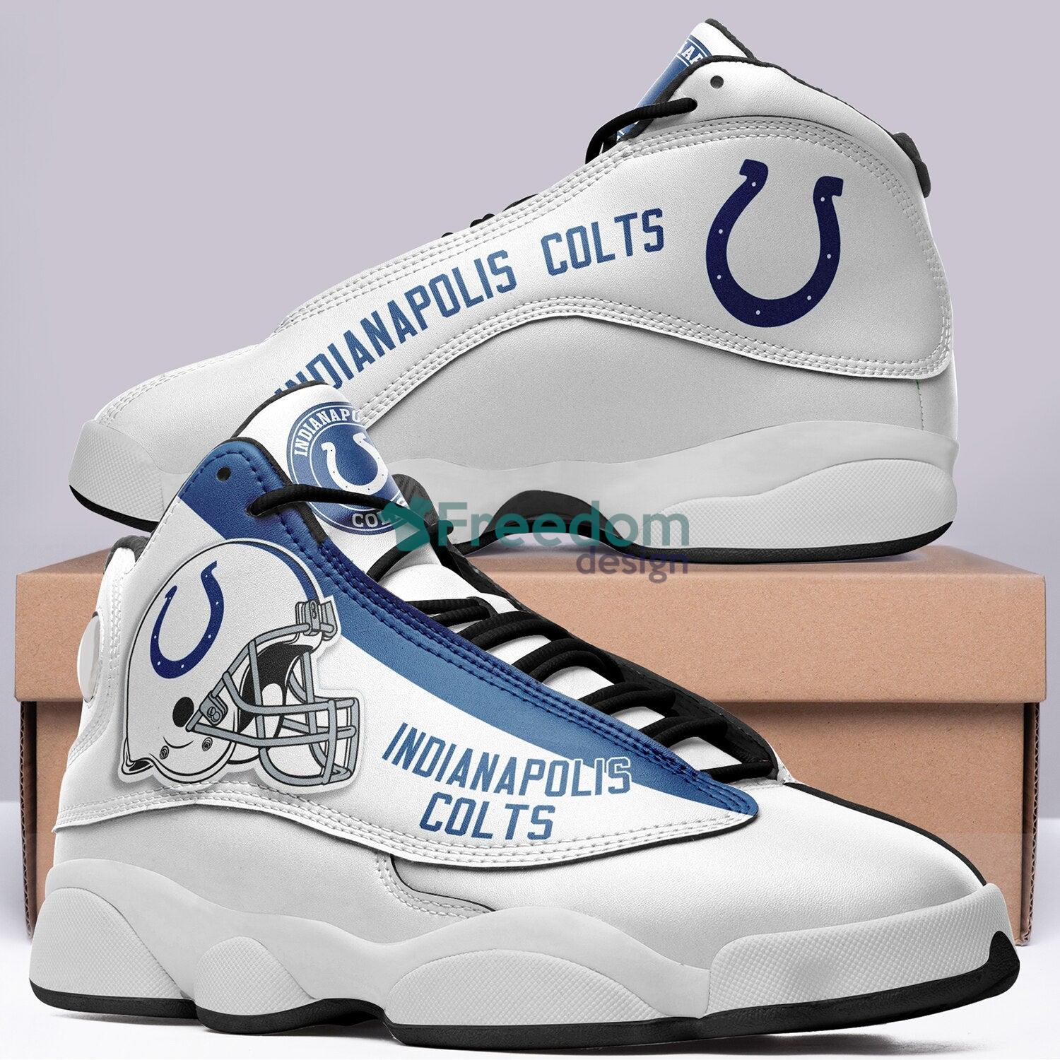 Indianapolis Colts Team White Air Jordan 13 Sneaker Shoes For Fans