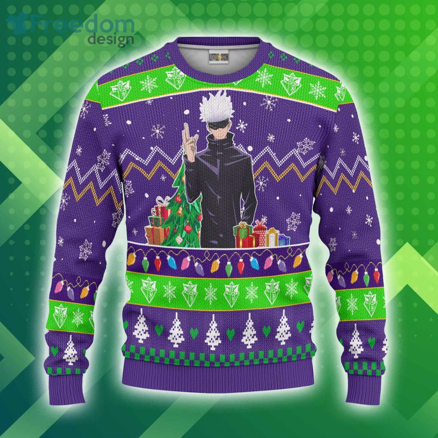 Jujutsu Kaisen Christmas Ugly Sweater Custom Satoru Gojou Anime 3D Sweater