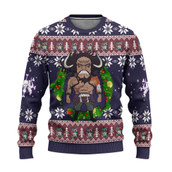 Kaido One Piece Anime Ugly Christmas Sweater Xmas Gift - AOP Sweater - Dark Purpel