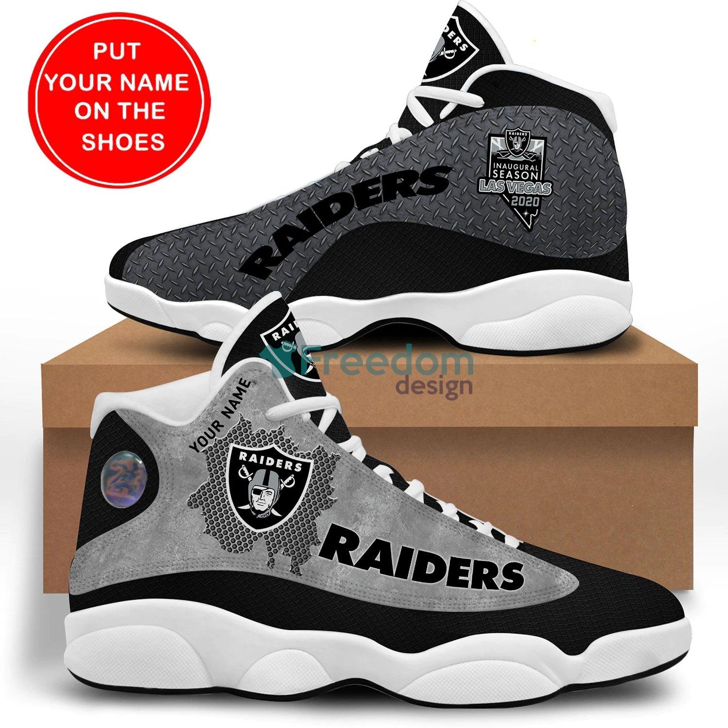 Las Vegas Raiders Custom Name Air Jordan 13 Shoes