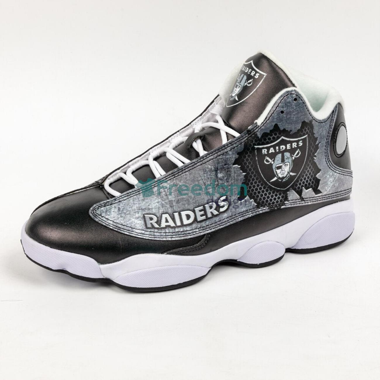 Las Vegas Raiders Team Black Air Jordan 13 Sneaker Shoes For Fans