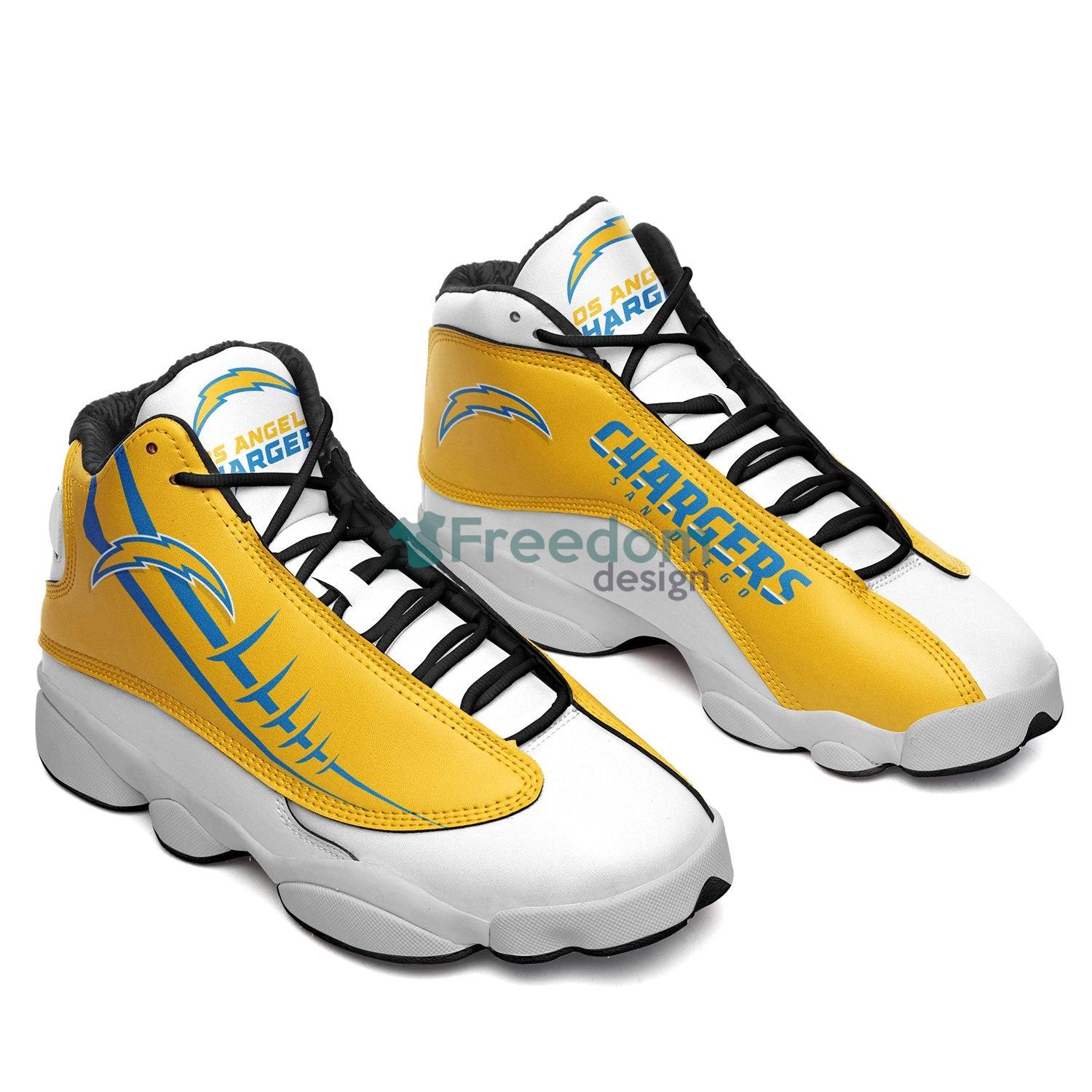 Los Angeles Chargers Fans Yellow Air Jordan 13 Sneaker Shoes For Fans