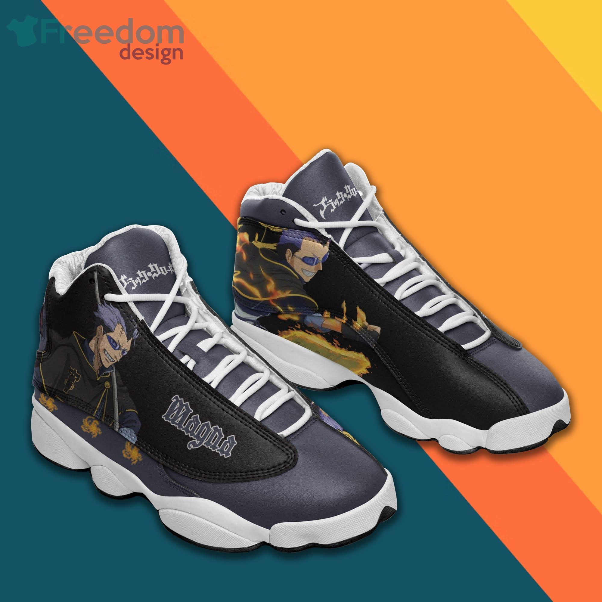 Magna Swing Shoes Black Clover Anime Air Jordan 13 Sneakers
