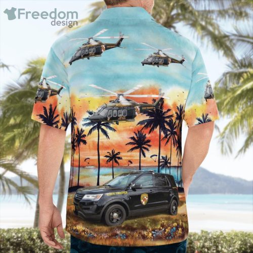 Maryland State Police Ford Utility Interceptor And Agustawestland Helicopter Hawaiian Shirt