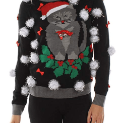 Massage By Cat Sweater! Christmas In - AOP Sweater - Black