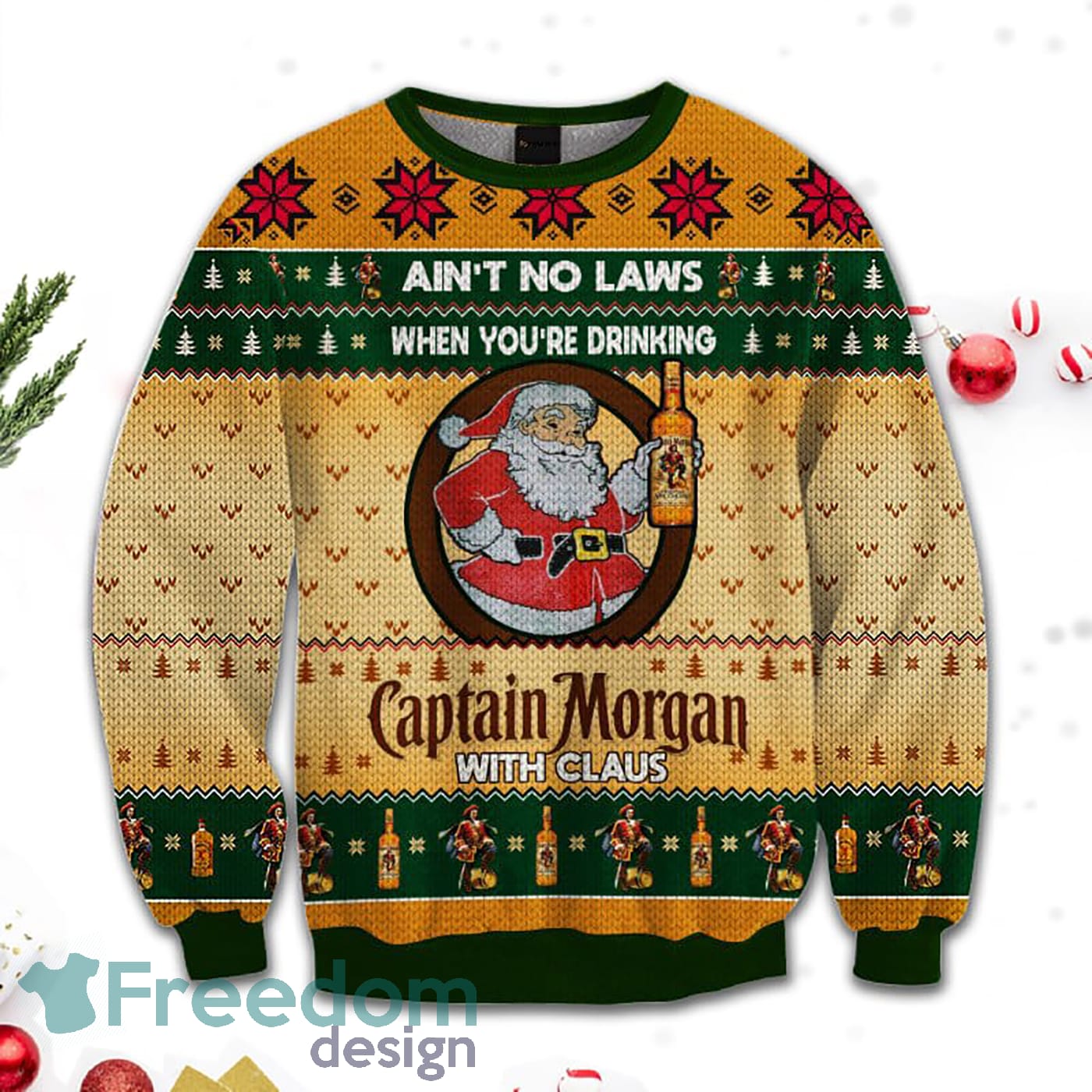 Merr Christmas Ain't No Laws When You Drink Captain Morgan With Claus Sweatshirt