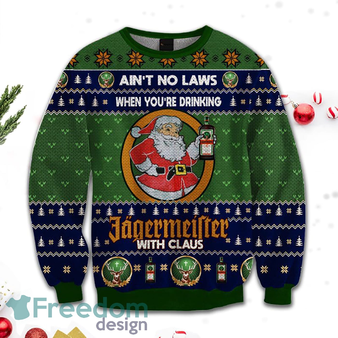 Merr Christmas Ain't No Laws When You Drink Malibu Rum With Claus Sweatshirt