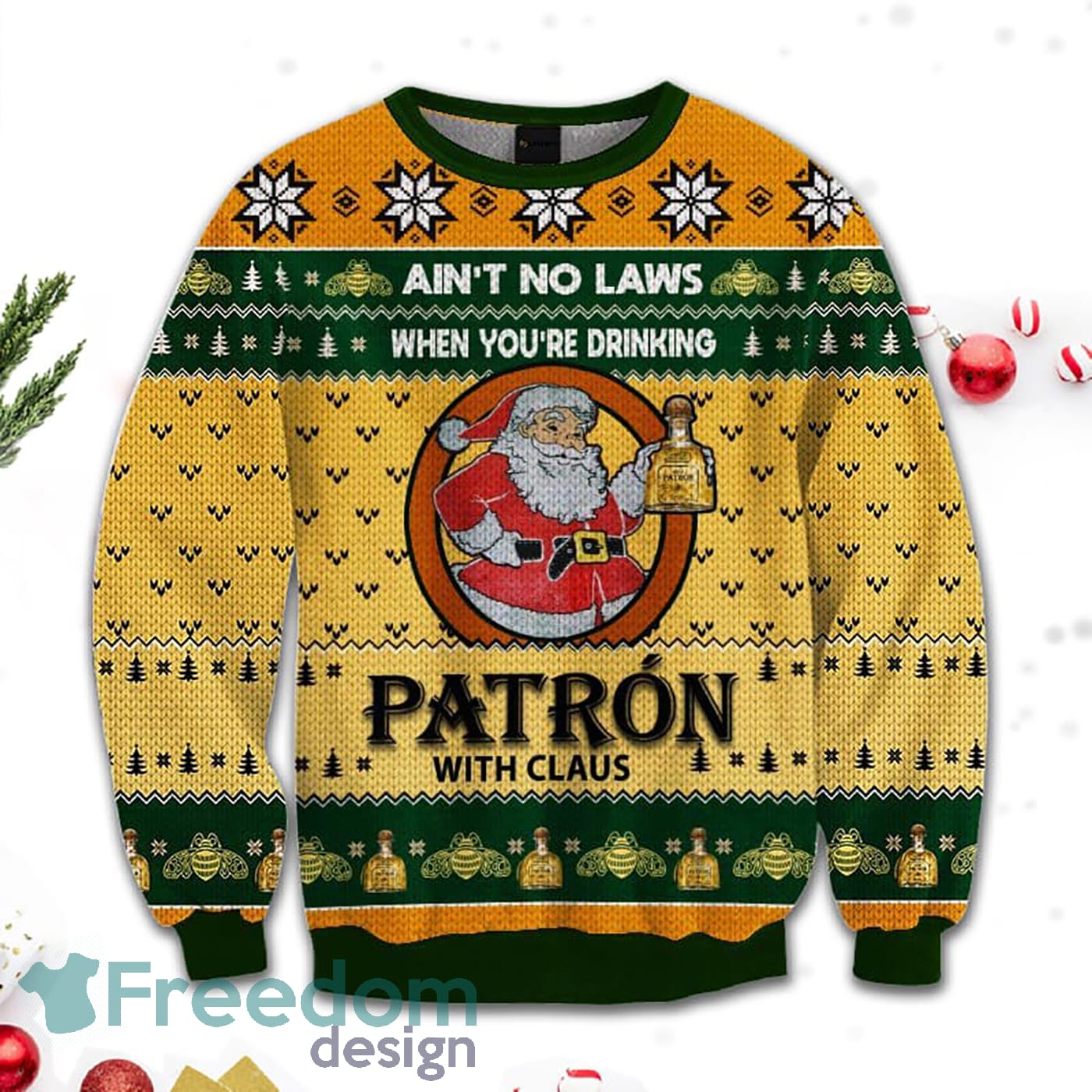 Merr Christmas Ain't No Laws When You're Drink Patron With Claus Sweatshirt