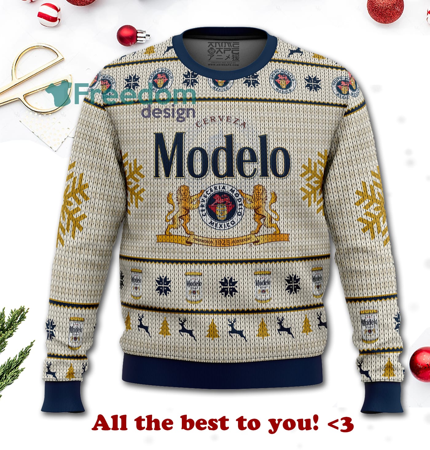 Merry Christmas Cerveza Modelo Ugly Christmas Sweater