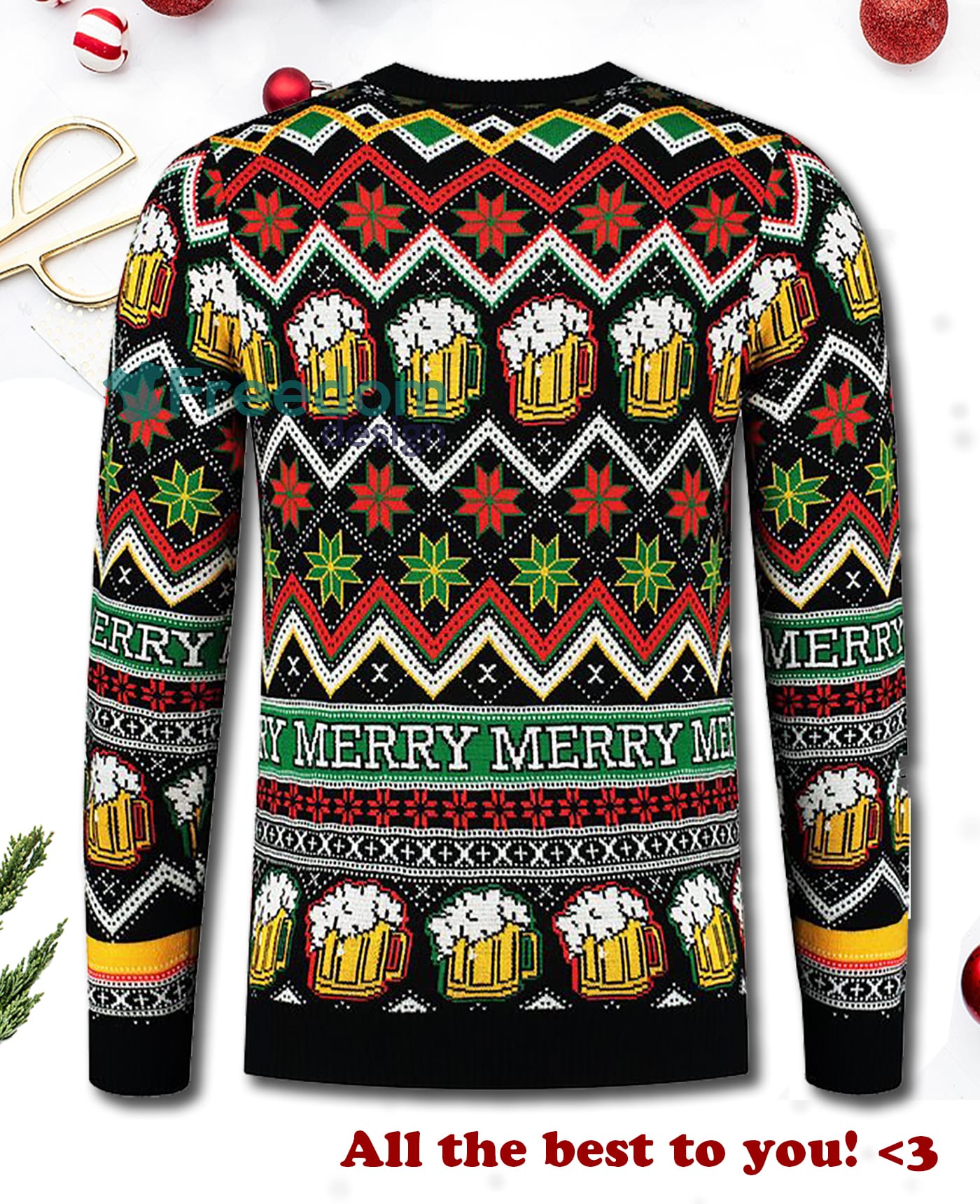 Merry Christmas Foute Kersttrui Santa Cheers Ugly Sweater