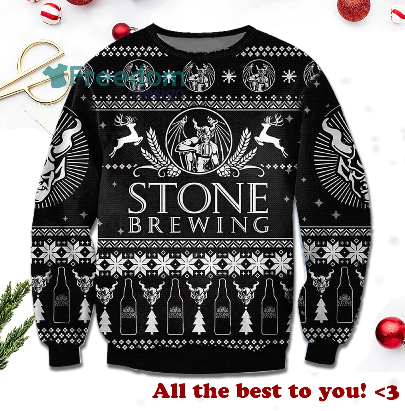 Merry Christmas Santa Claus Drink Beer Ugly Sweater