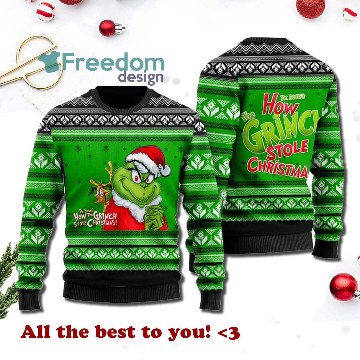 Merry Xmas The Grinch Dr Seuss How The Grinch Stole Christmas Ugly Sweater